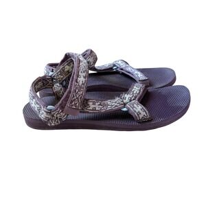 Teva Original Universal Sandals Womens Purple Geometric Strap Sport Sandal